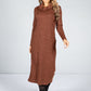 Lurex Knit Midi Dress in Bronze