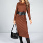 Lurex Knit Midi Dress in Bronze