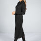 Lurex Knit Midi Dress in Black