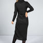 Lurex Knit Midi Dress in Black