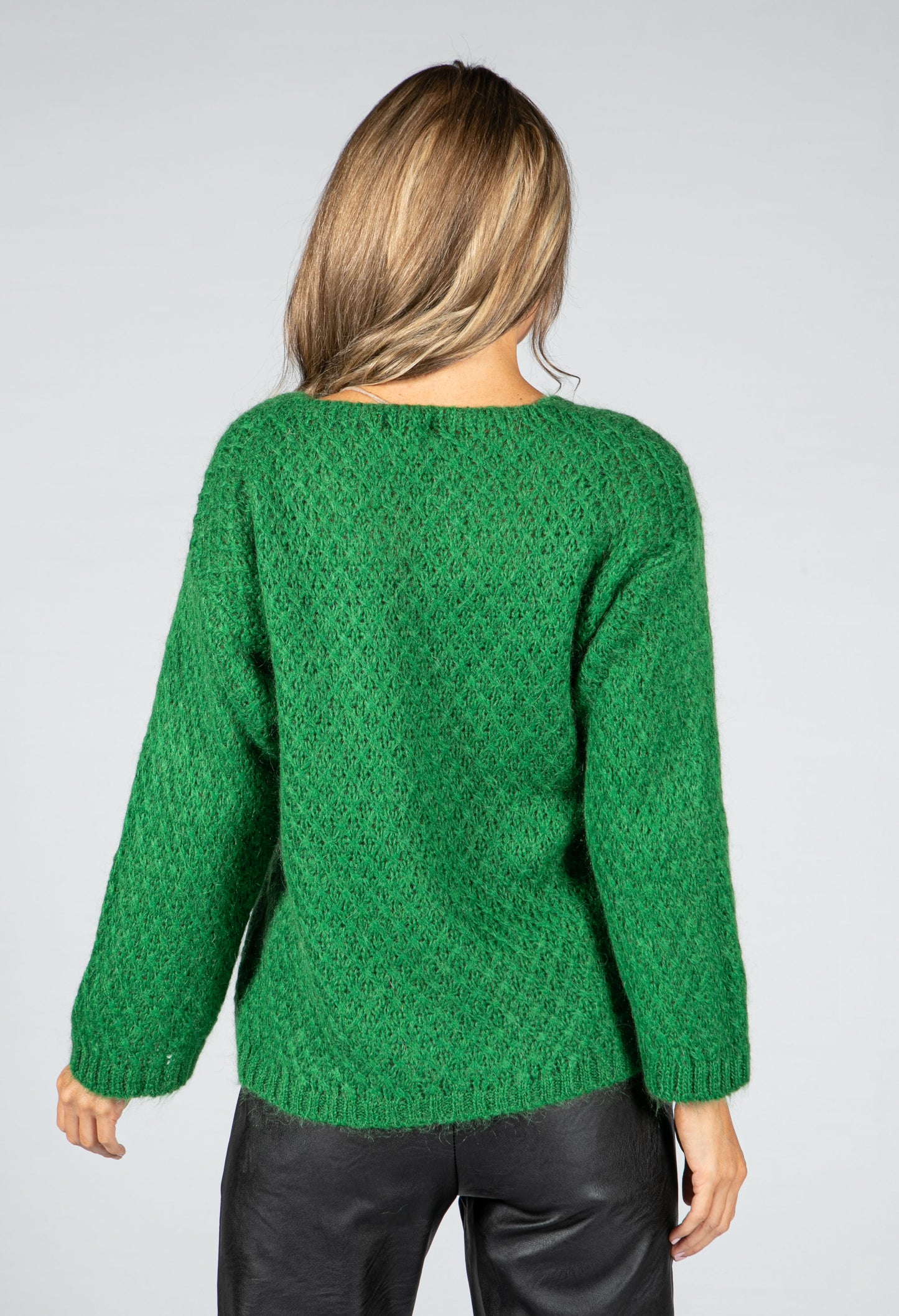 RELAXED FIT PULLOVER KNIT IN IVY