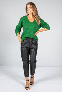 RELAXED FIT PULLOVER KNIT IN IVY