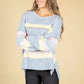 Soft Chunky Knit Striped Jumper in Pastel Blue