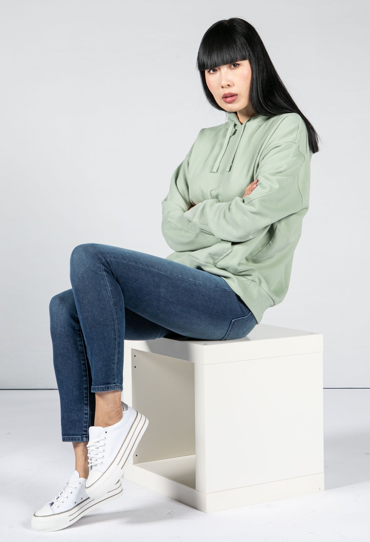 Organic Cotton Hoodie in Sage Green