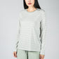 STRIPES Long Sleeve Top in Sage Green & Oatmilk