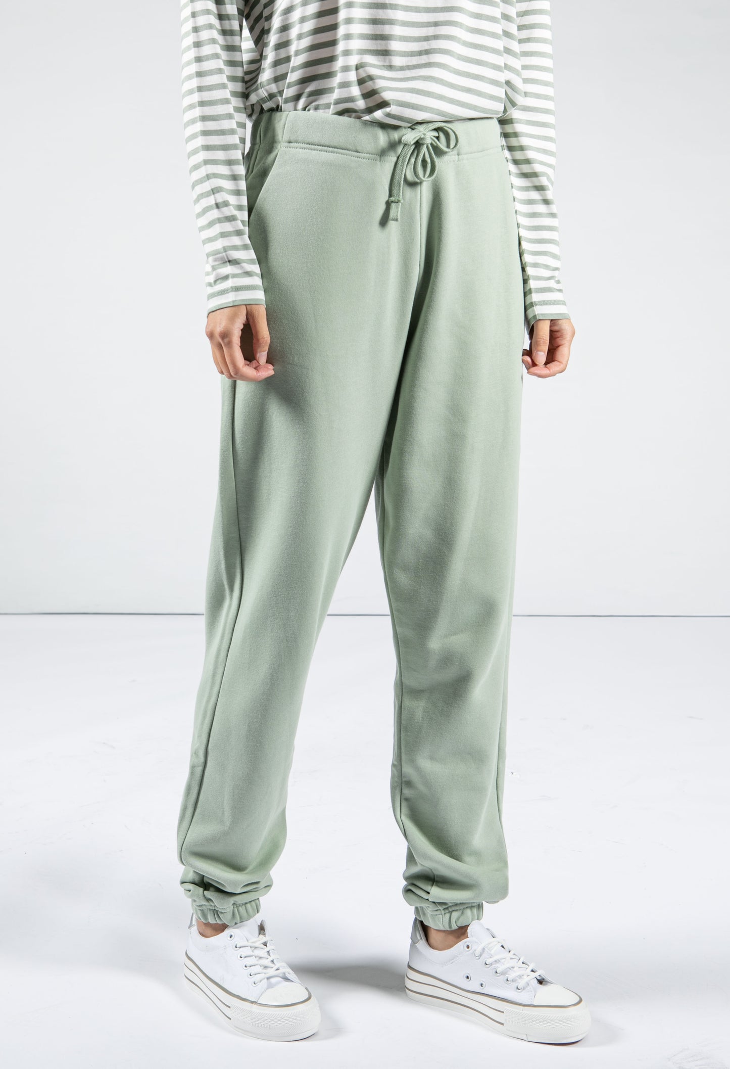 Cotton Joggers in Sage Green