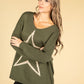 Forest Green Knit with Lurex Star Design