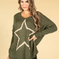 Forest Green Knit with Lurex Star Design