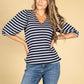 Navy Stripe Design Top