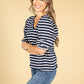 Navy Stripe Design Top