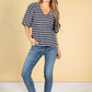 Navy Stripe Design Top