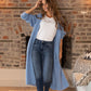 Powder Blue Chunky Knit Long Cardigan