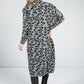 Leopard Design Long Cardi in Mid Grey