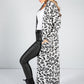 Leopard Design Long Cardi in Shadow White