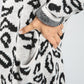 Leopard Design Long Cardi in Shadow White