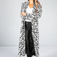 Leopard Design Long Cardi in Shadow White