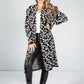 Leopard Design Long Cardi in Black