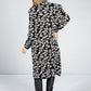 Leopard Design Long Cardi in Black