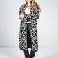 Leopard Design Long Cardi in Black