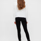 LONG PUFF SLEEVE RIBBED TOP IN WHITE