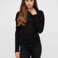 LONG PUFF SLEEVE RIBBED TOP IN BLACK