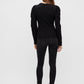 LONG PUFF SLEEVE RIBBED TOP IN BLACK