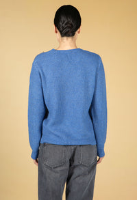 Deep Blue KNIT JUMPER WITH SILVER PEARLS