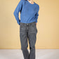 Deep Blue KNIT JUMPER WITH SILVER PEARLS