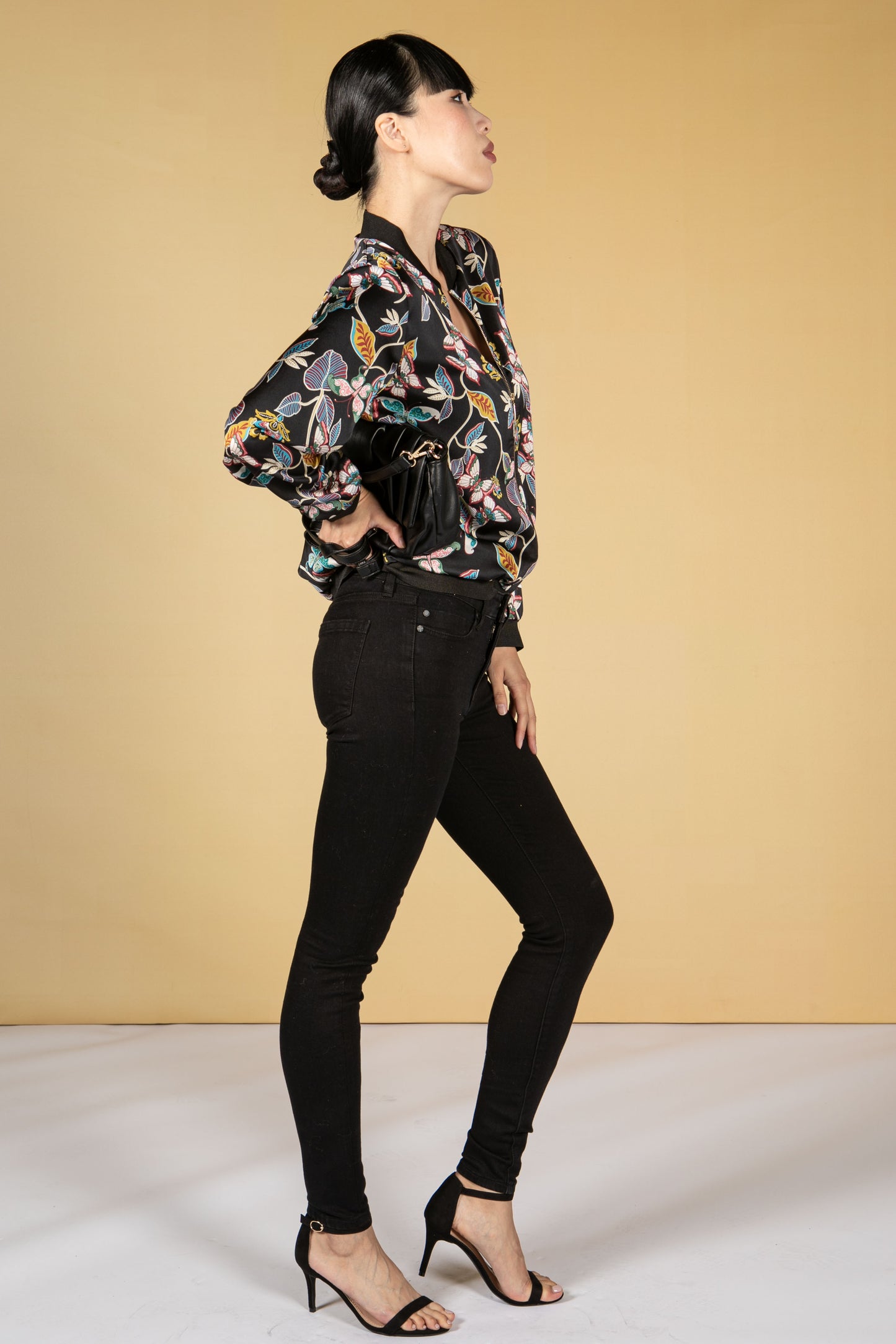 BUTTERFLY PRINT BOMBER JACKET