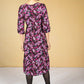 Fuchsia and Lilac Blossom Print Dress