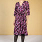 Fuchsia and Lilac Blossom Print Dress