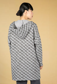 Grey Mix Pattern Knit Cardi