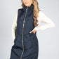 Midi Length Quilted Gilet in Midnight Navy