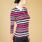 Magenta Stripe Polo Top