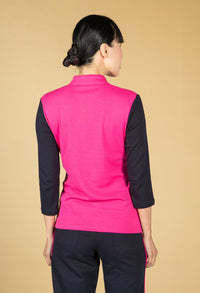 Magenta Polo Top