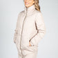 Midi Length Quilted Coat in Sand Beige