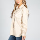 Leatherette Shirt in Beige