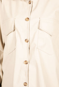 Leatherette Shirt in Beige