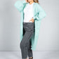 Longline Knitted Cardigan in Mint