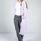 Longline Knitted Cardigan in Lilac