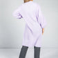 Longline Knitted Cardigan in Lilac