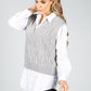 Crochet Knit Sweater Vest in Stone Grey