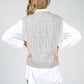 Crochet Knit Sweater Vest in Stone Grey