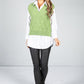 Crochet Knit Sweater Vest in Lime Green