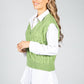 Crochet Knit Sweater Vest in Lime Green