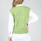 Crochet Knit Sweater Vest in Lime Green