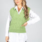 Crochet Knit Sweater Vest in Lime Green