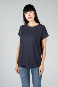 NAVY T-SHIRT MADE OF ORGANIC COTTON