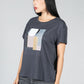 GRAPHIC PATCHWORK T-SHIRT MADE OF ORGANIC COTTON IN INDIGO