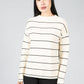 FINE STRIPES SWEATER IN OATMILK